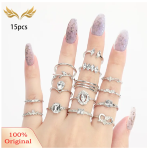 Chic Edge Rings Set (15 Pcs) –  All Style Rings for  Any Occasion